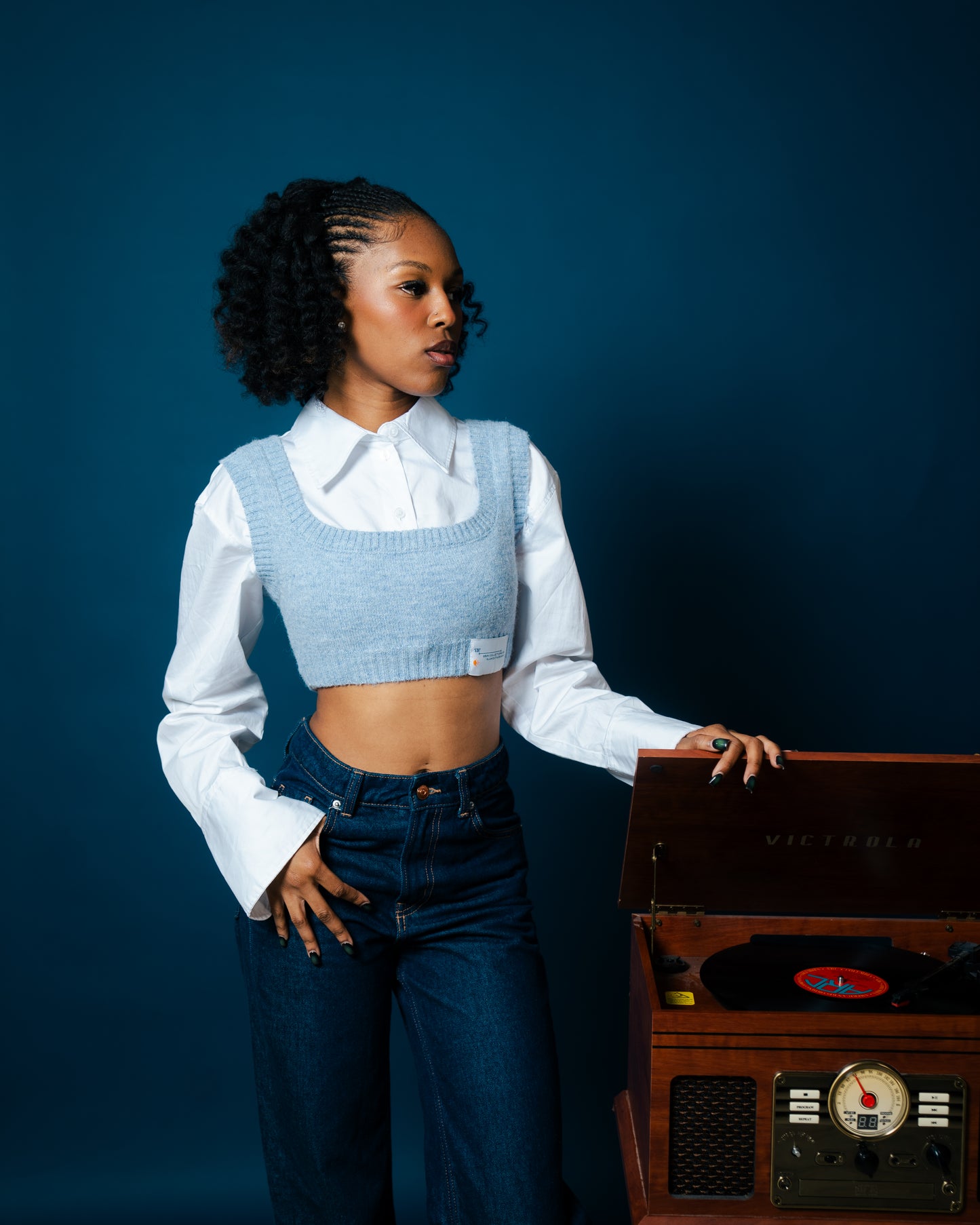 EBI - Wool Knit Cropped Sweater Vest